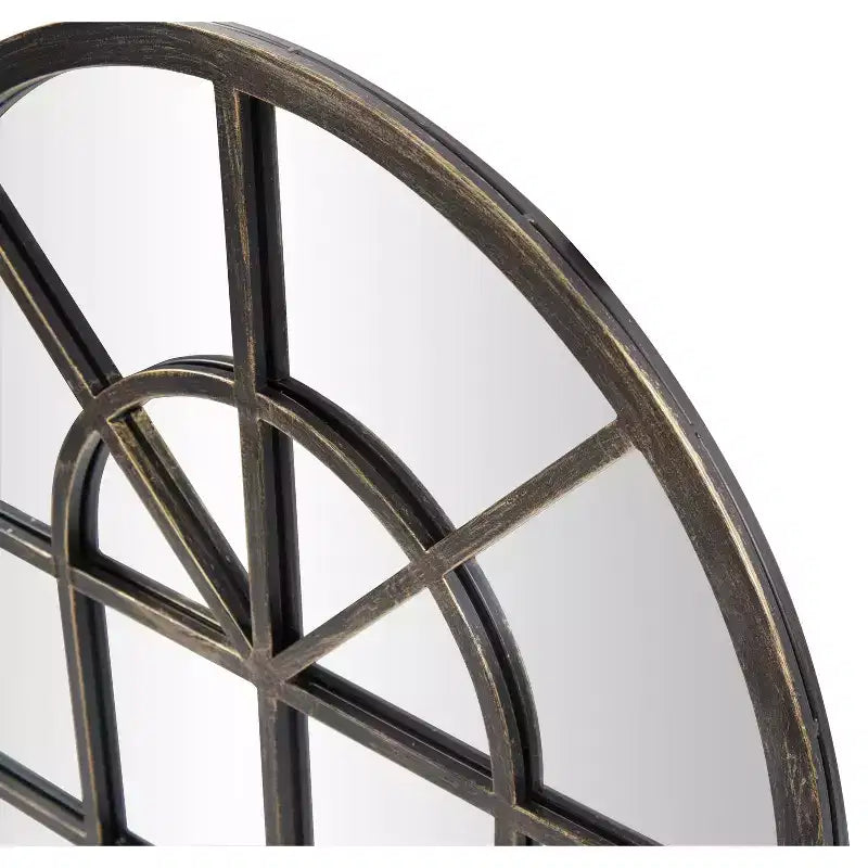 Miroir en métal à carreaux bronze huilé : style moderne