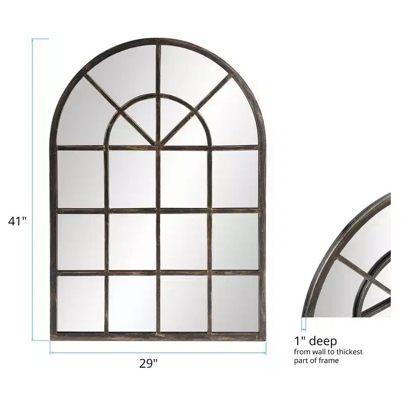 Miroir en métal à carreaux bronze huilé : style moderne