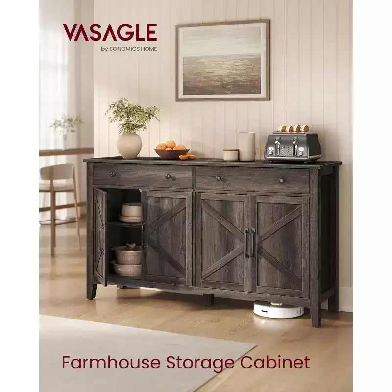 Meuble de bar à café, armoire de rangement de cuisine avec 2 tiroirs
