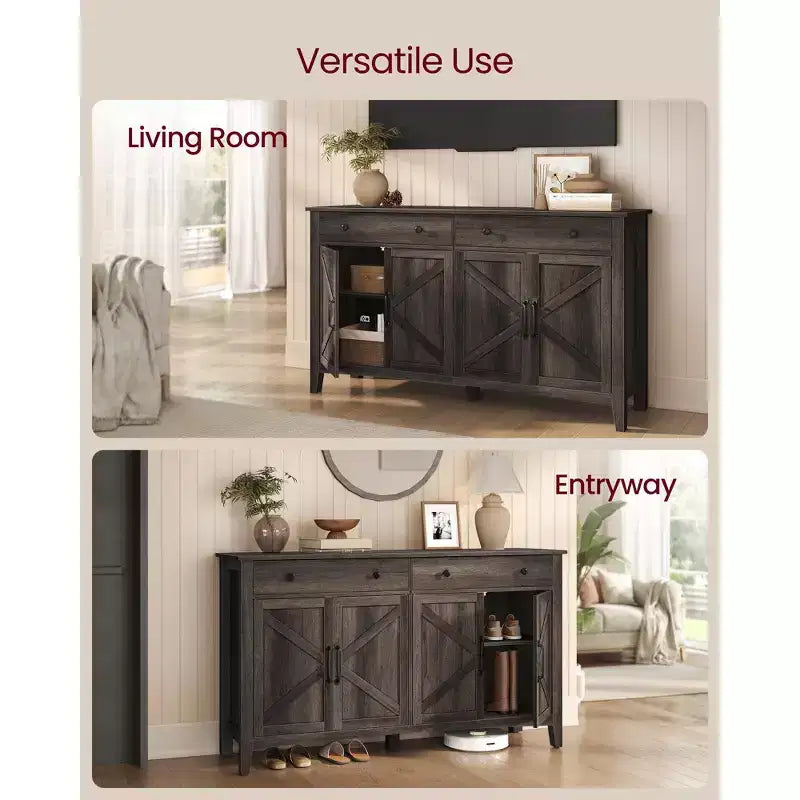 Meuble de bar à café, armoire de rangement de cuisine avec 2 tiroirs
