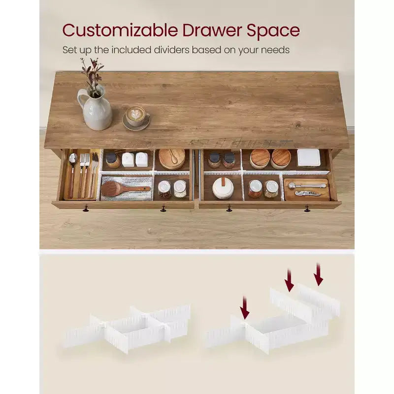 Meuble de bar à café, armoire de rangement de cuisine avec 2 tiroirs