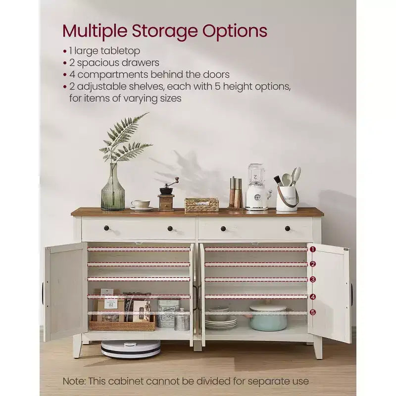 Meuble de bar à café, armoire de rangement de cuisine avec 2 tiroirs
