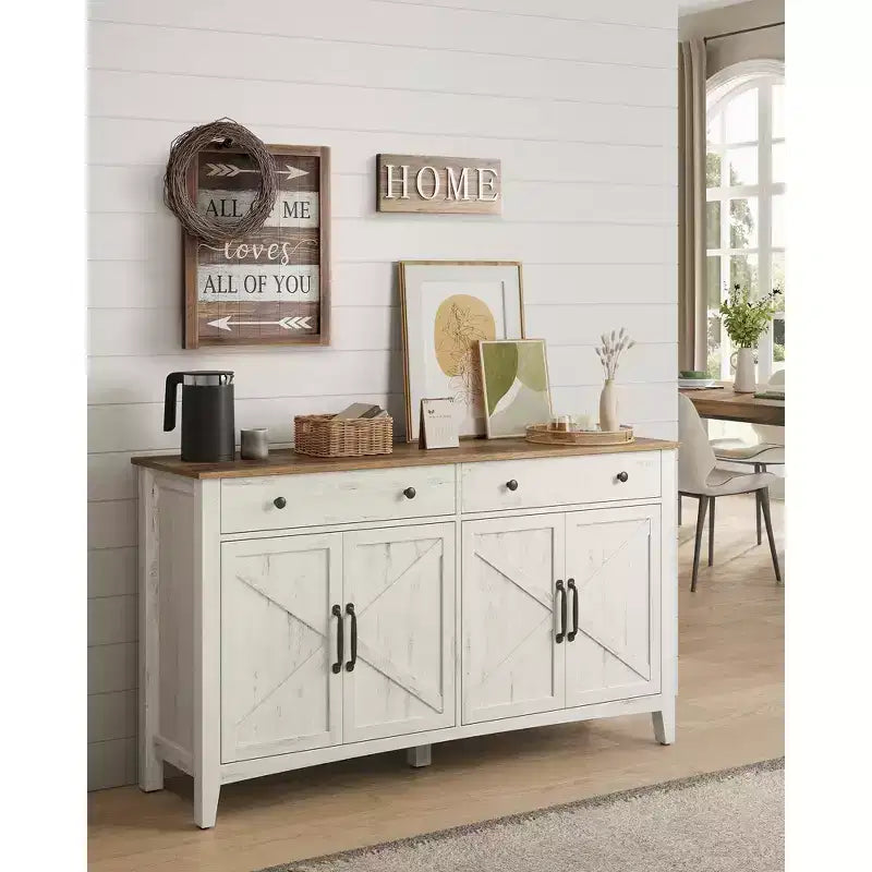 Meuble de bar à café, armoire de rangement de cuisine avec 2 tiroirs