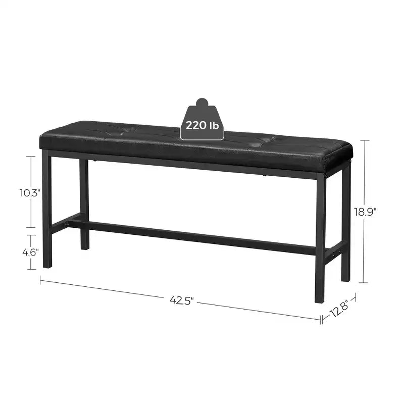 Banc de salle à manger, banc ottoman avec siège rembourré en cuir PU
