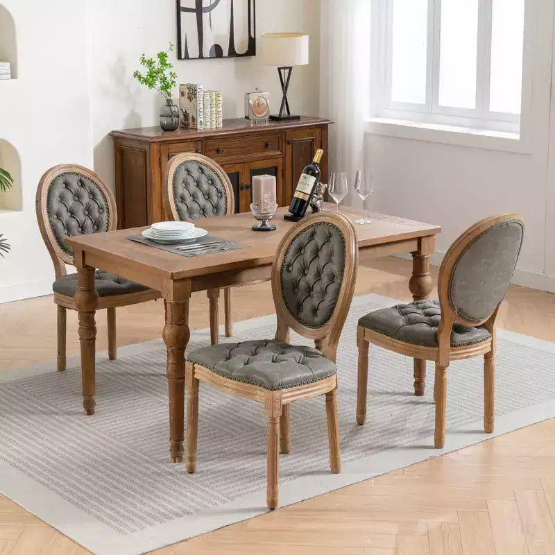 Vatros French Style Solid Wood Dining Chair
