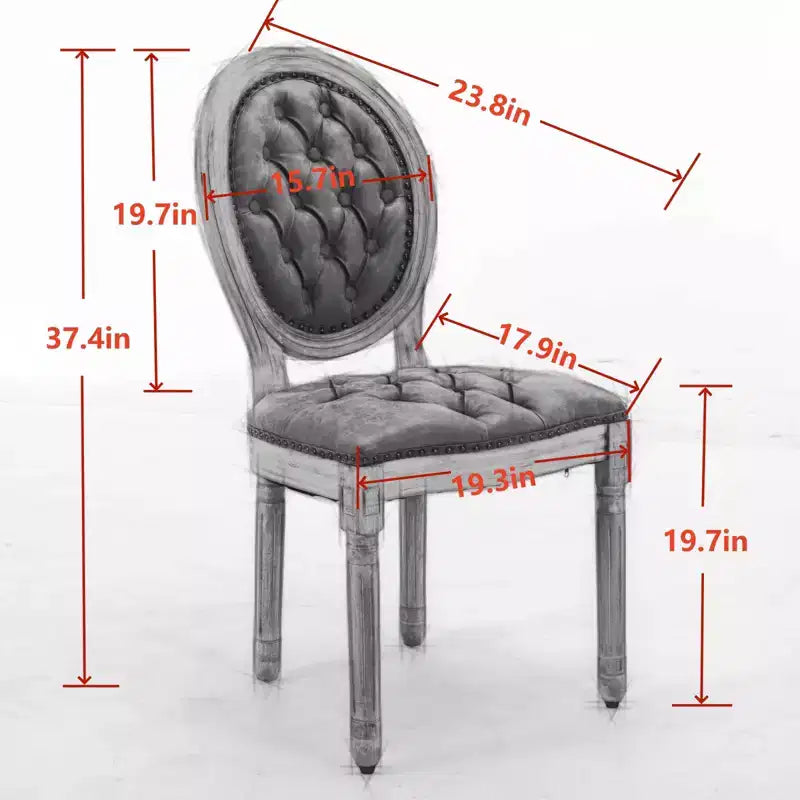 Chaise de salle à manger en bois massif de style français
