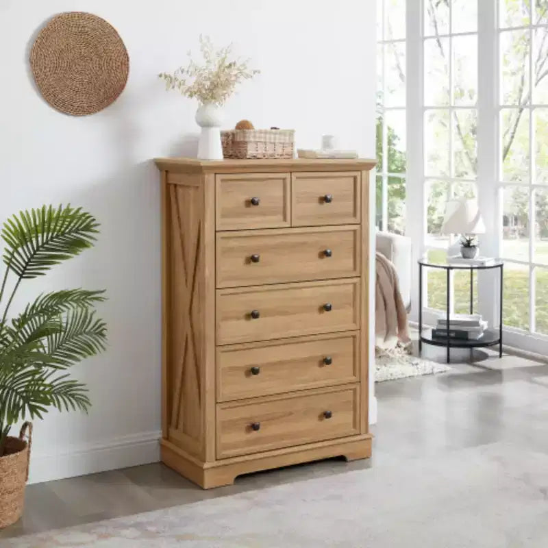 Commode à 6 tiroirs, Armoire de rangement à 6 tiroirs, Chiffonnier haut