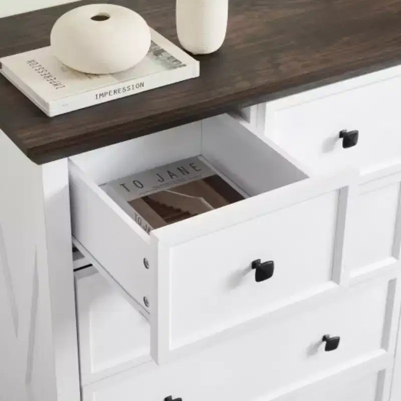 Commode à 6 tiroirs, Armoire de rangement à 6 tiroirs, Chiffonnier haut