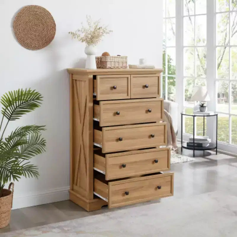 Commode à 6 tiroirs, Armoire de rangement à 6 tiroirs, Chiffonnier haut