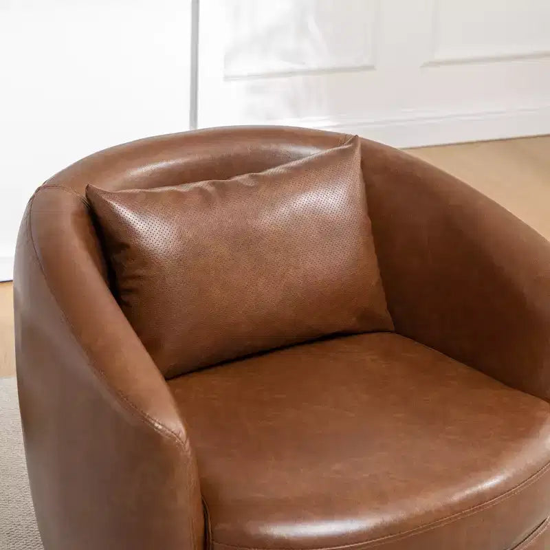 Fauteuil club moderne pivotant en similicuir