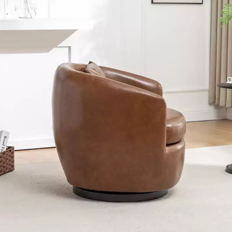 Fauteuil club moderne pivotant en similicuir