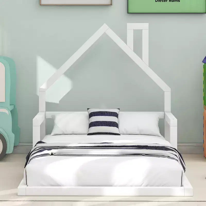 Cadre de lit simple avec tête de lit de rangement