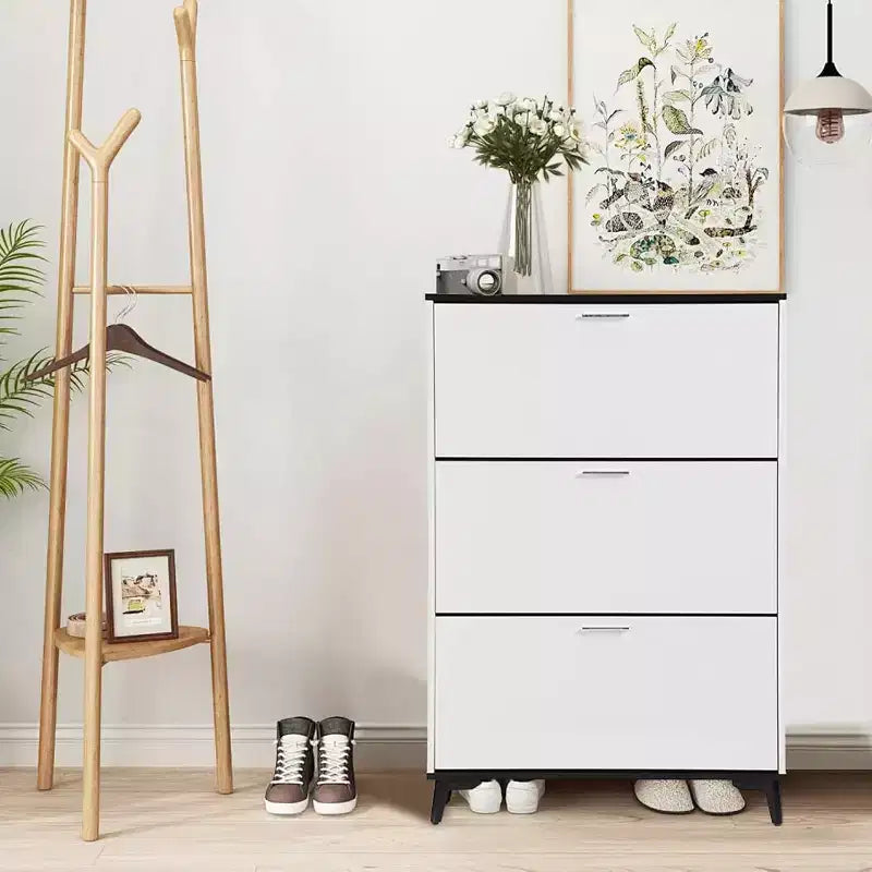 Meuble à Chaussures, Meuble de Rangement pour Chaussures avec 3 Tiroirs Basculants