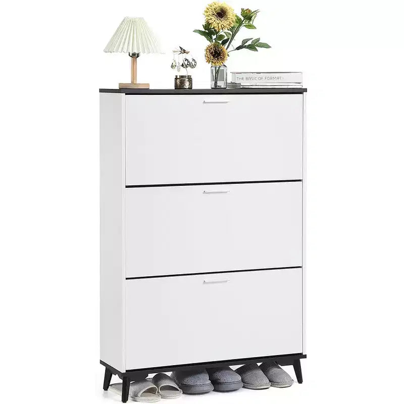 Meuble à Chaussures, Meuble de Rangement pour Chaussures avec 3 Tiroirs Basculants