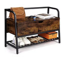 Shoe Bench with Storage, 33-Inch Wooden Shoe Storage Organizer with Flip Top Box