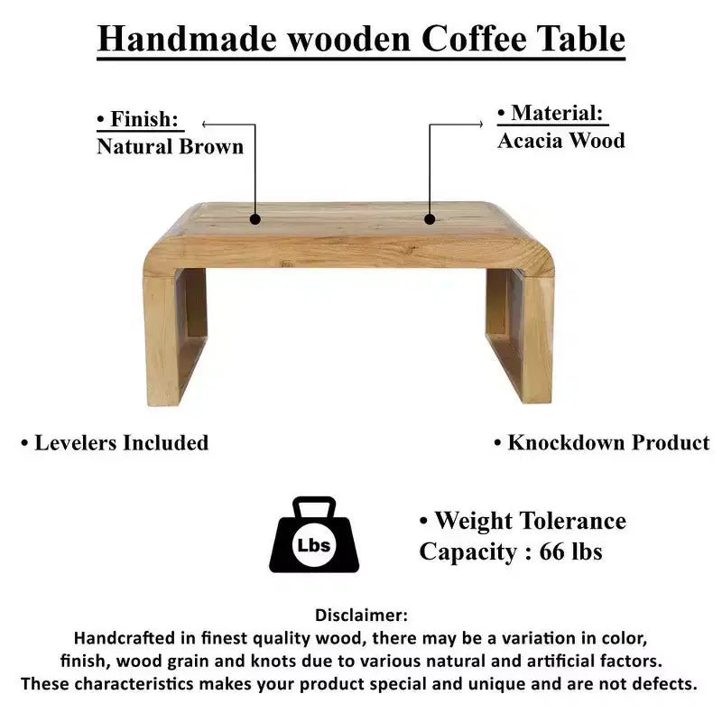 Table basse artisanale naturelle