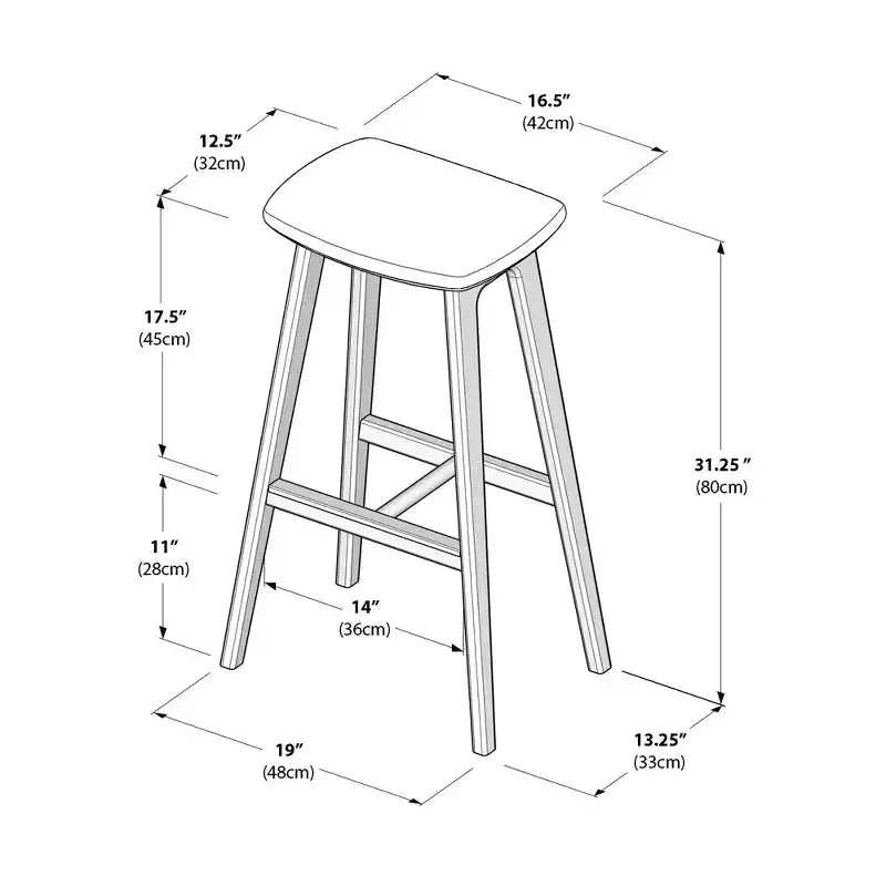 Tabouret de bar rembourré (76 cm)
