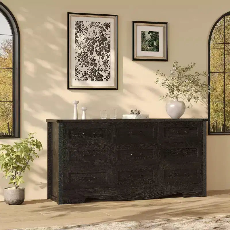 Commode à tiroirs, coffre en bois de style ferme moderne du milieu du siècle