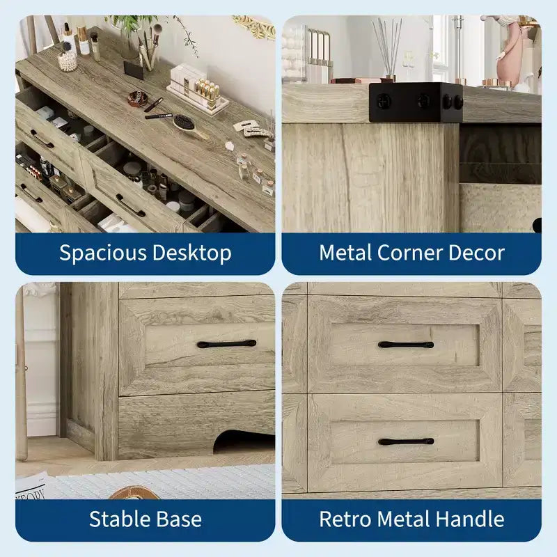 Commode à tiroirs, coffre en bois de style ferme moderne du milieu du siècle