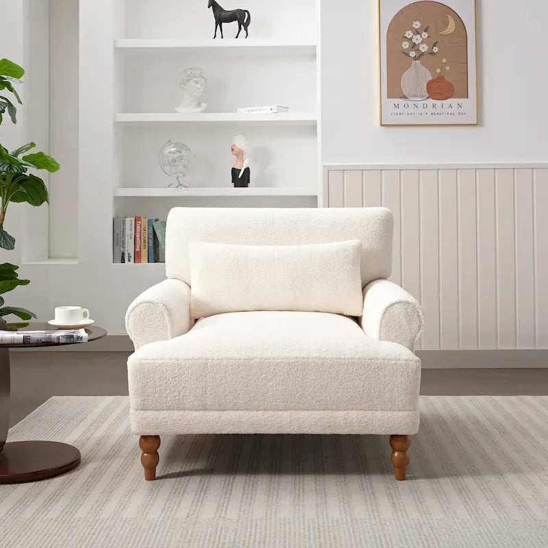 Fauteuil d'appoint en velours avec support lombaire ergonomique