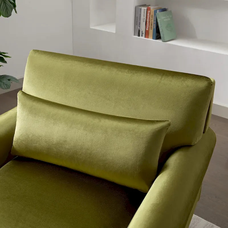 Fauteuil d'appoint en velours avec support lombaire ergonomique