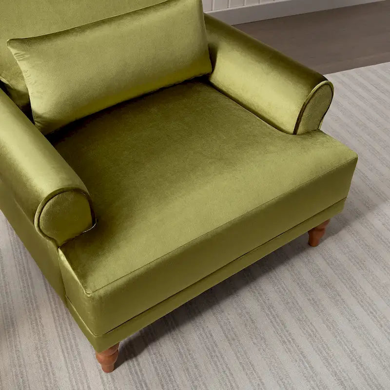 Fauteuil d'appoint en velours avec support lombaire ergonomique
