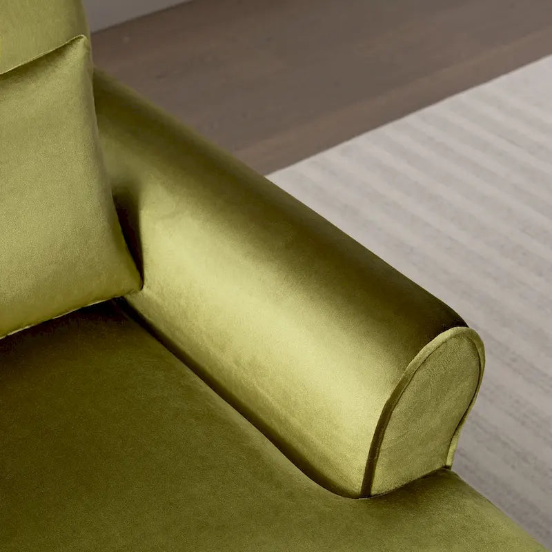 Fauteuil d'appoint en velours avec support lombaire ergonomique