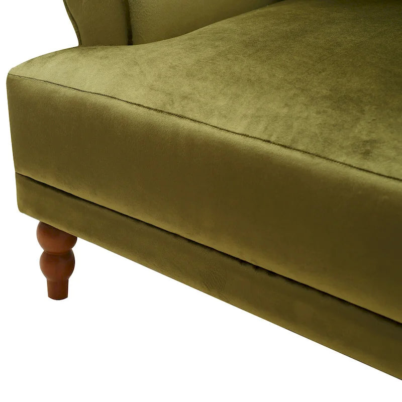 Fauteuil d'appoint en velours avec support lombaire ergonomique