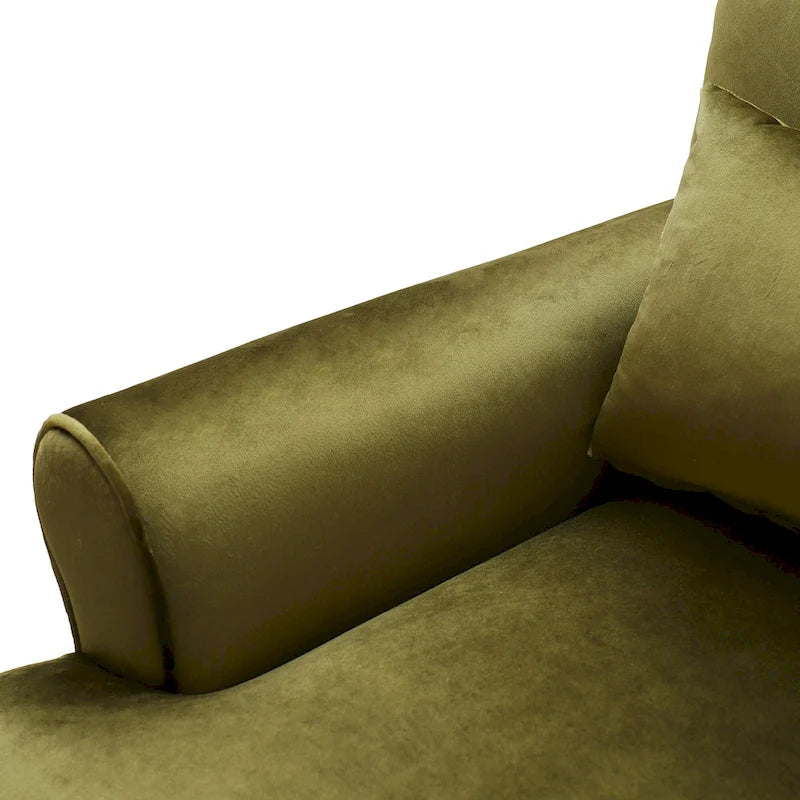 Fauteuil d'appoint en velours avec support lombaire ergonomique