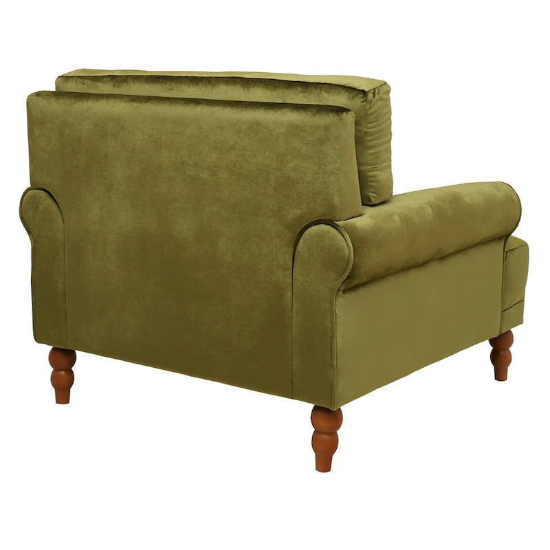 Fauteuil d'appoint en velours avec support lombaire ergonomique