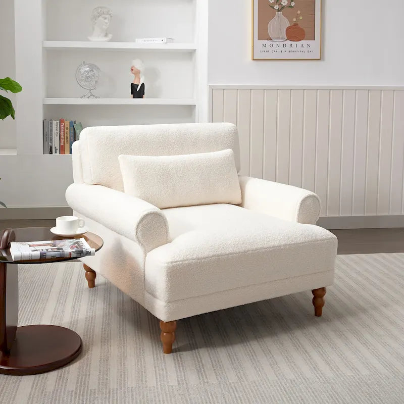 Fauteuil d'appoint en velours avec support lombaire ergonomique