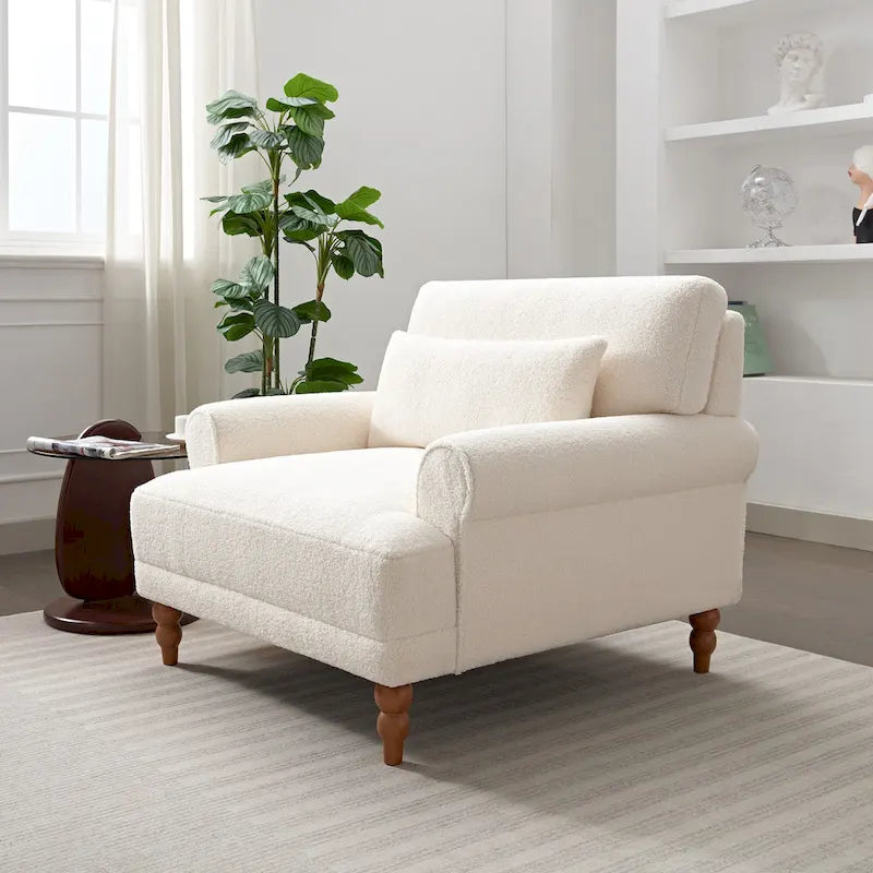 Fauteuil d'appoint en velours avec support lombaire ergonomique