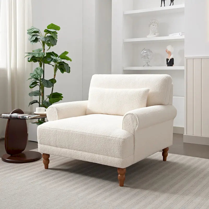 Fauteuil d'appoint en velours avec support lombaire ergonomique