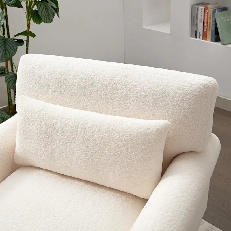 Fauteuil d'appoint en velours avec support lombaire ergonomique
