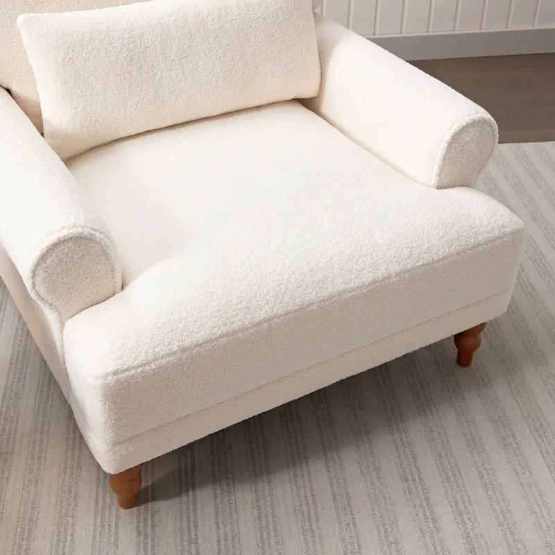 Fauteuil d'appoint en velours avec support lombaire ergonomique