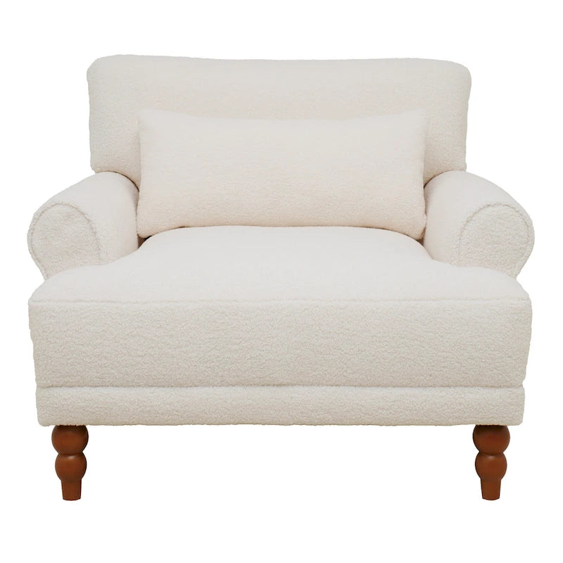 Fauteuil d'appoint en velours avec support lombaire ergonomique