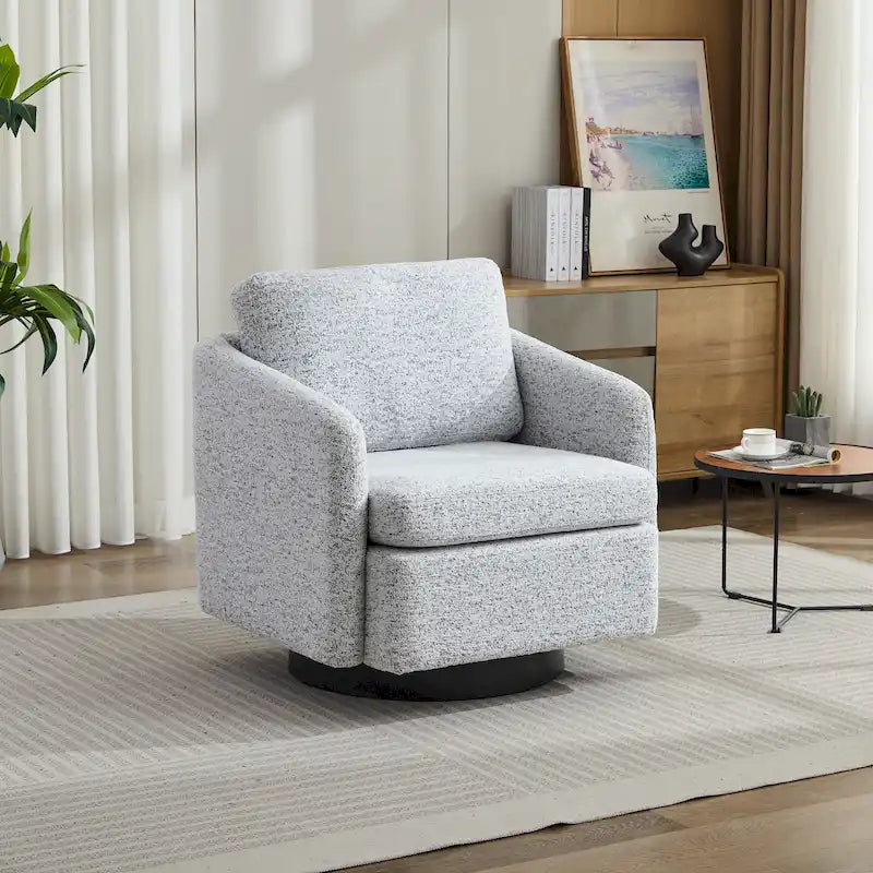 Fauteuil pivotant d'appoint au design moderne épuré et au rembourrage moelleux