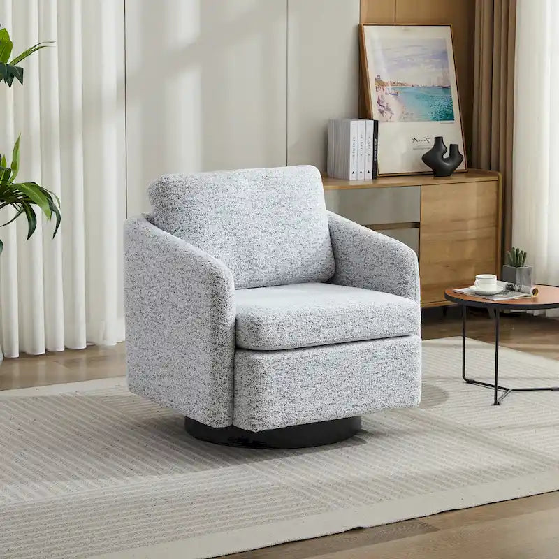 Fauteuil pivotant d'appoint au design moderne épuré et au rembourrage moelleux