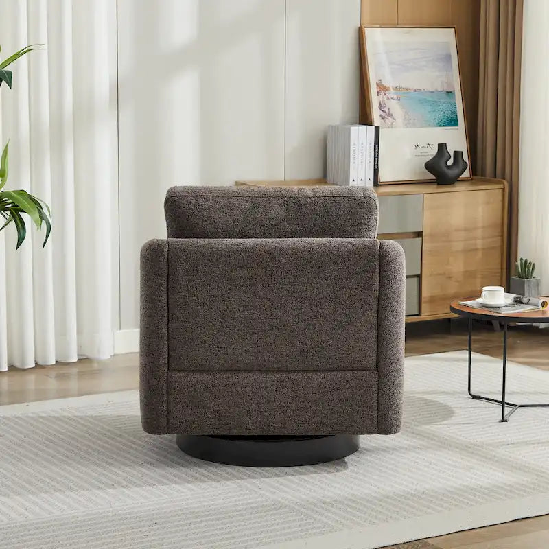Fauteuil pivotant d'appoint au design moderne épuré et au rembourrage moelleux