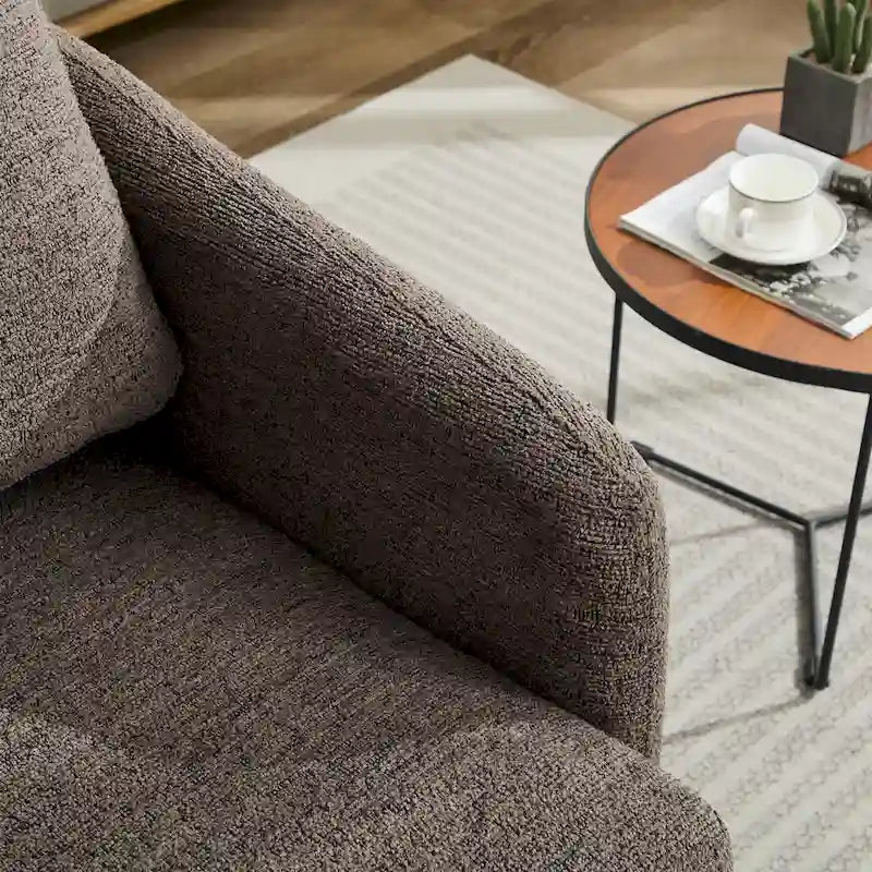 Fauteuil pivotant d'appoint au design moderne épuré et au rembourrage moelleux