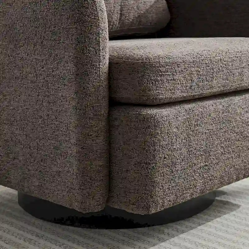 Fauteuil pivotant d'appoint au design moderne épuré et au rembourrage moelleux