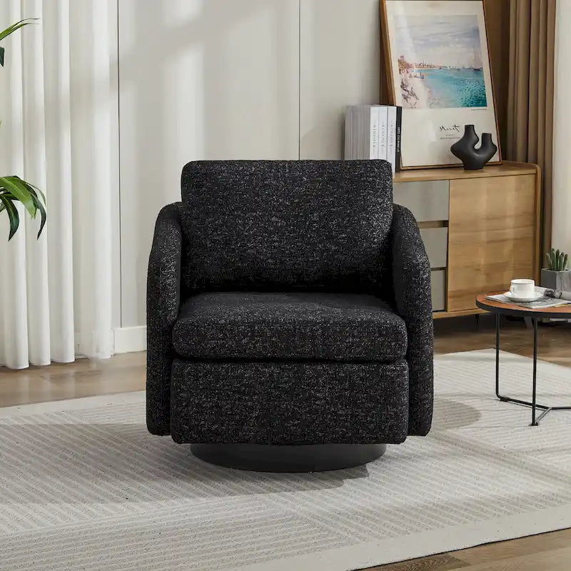 Fauteuil pivotant d'appoint au design moderne épuré et au rembourrage moelleux