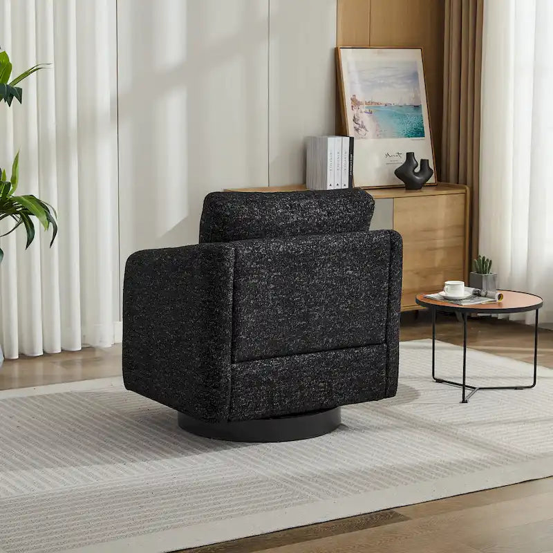 Fauteuil pivotant d'appoint au design moderne épuré et au rembourrage moelleux