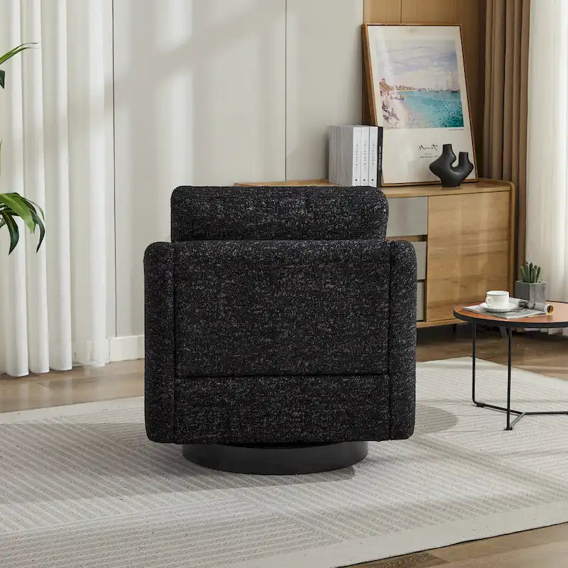 Fauteuil pivotant d'appoint au design moderne épuré et au rembourrage moelleux