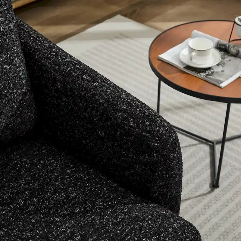 Fauteuil pivotant d'appoint au design moderne épuré et au rembourrage moelleux