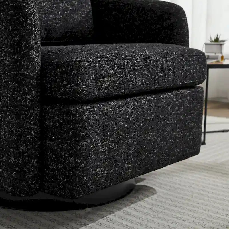 Fauteuil pivotant d'appoint au design moderne épuré et au rembourrage moelleux