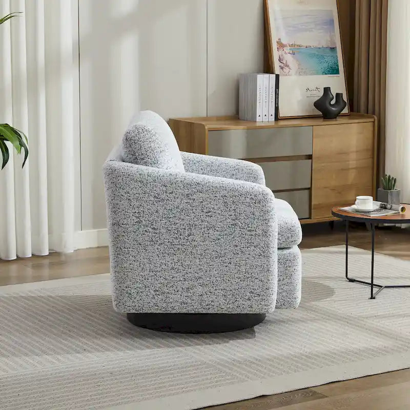 Fauteuil pivotant d'appoint au design moderne épuré et au rembourrage moelleux