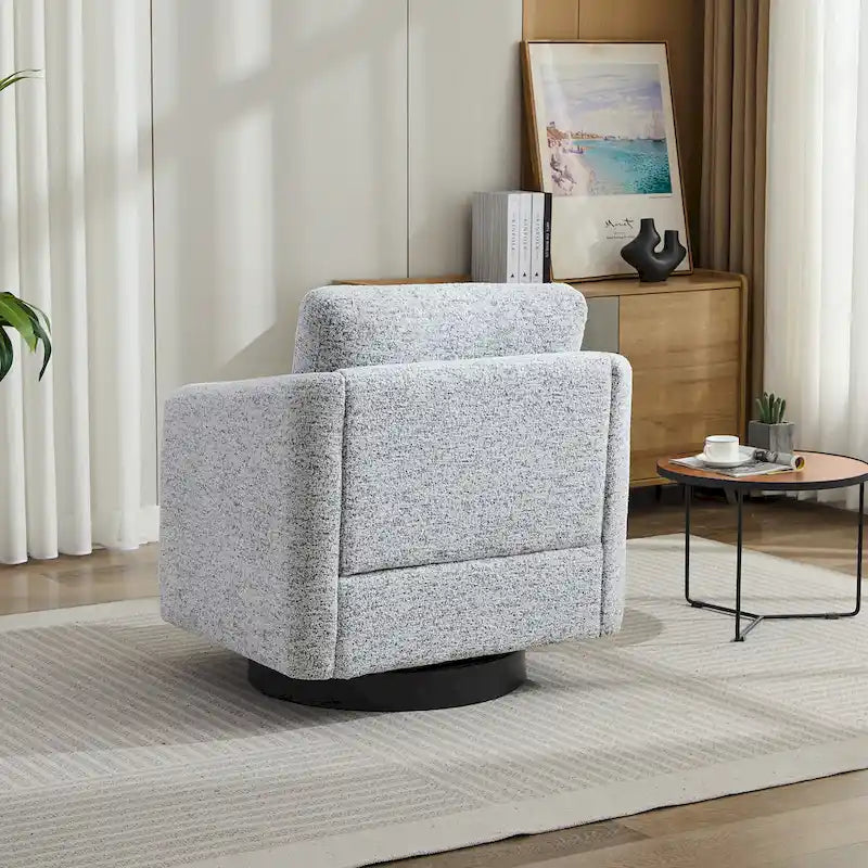 Fauteuil pivotant d'appoint au design moderne épuré et au rembourrage moelleux