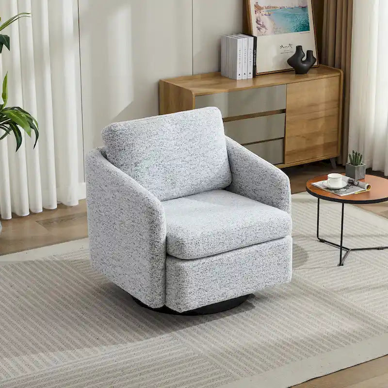 Fauteuil pivotant d'appoint au design moderne épuré et au rembourrage moelleux