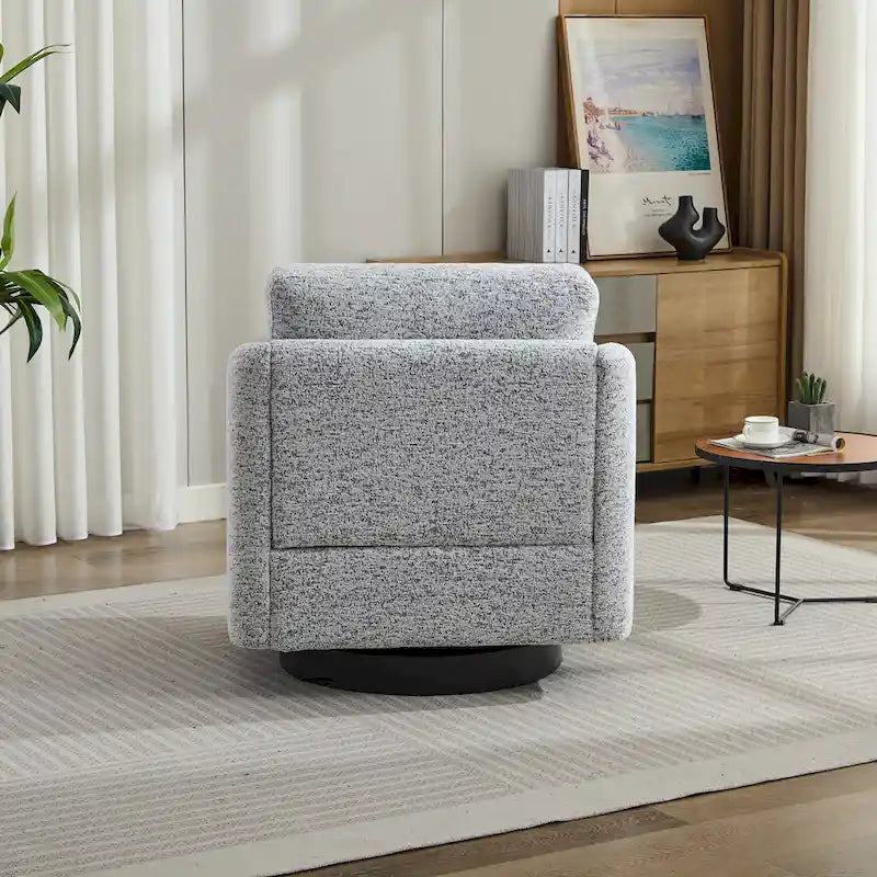 Fauteuil pivotant d'appoint au design moderne épuré et au rembourrage moelleux